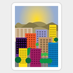 City day landscape Sticker